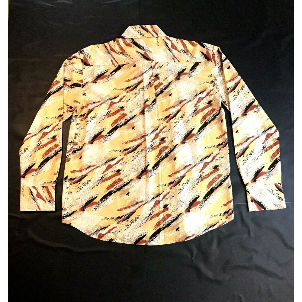 DANIEL ELLISSA - Abstract Men's XL Shirt 171/2 Neck Button Front Spread Collar